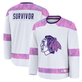 Kooe C.Blackhawks White Hockey Fights Cancer Survivor Practice Jerseys