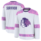 Kooe C.Blackhawks White Hockey Fights Cancer Survivor Practice Jerseys