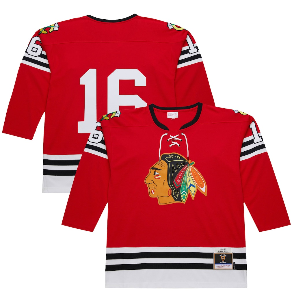 Kooe C.Blackhawks #16 Bobby Hull Scarlet 1960-61 Power Play Jerseys