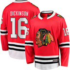 Kooe C.Blackhawks #16 Jason Dickinson Red Home Breakaway Jerseys
