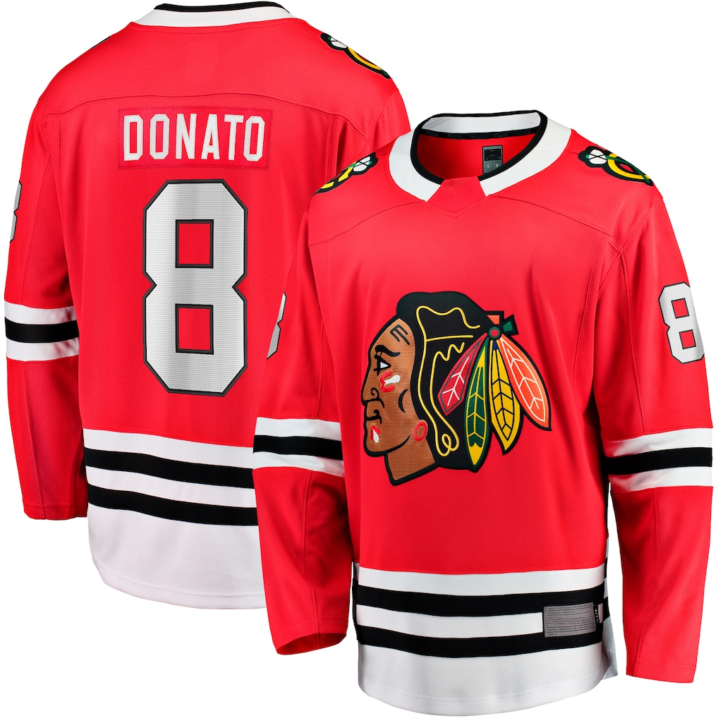 Kooe C.Blackhawks #8 Ryan Donato Red Home Breakaway Jerseys