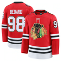 Kooe C.Blackhawks #98 Connor Bedard Red Centennial Premium Player Jerseys