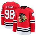 Kooe C.Blackhawks #98 Connor Bedard Red Home Premium Jerseys