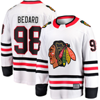 Kooe C.Blackhawks #98 Connor Bedard White Away Breakaway Player Jerseys