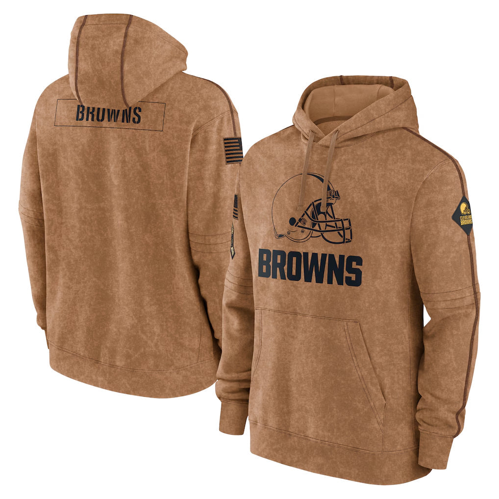 Kooe C.Browns Brown Salute to Service Pullover Hoodie Limited Blank Player Stitched Jerseys