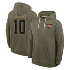 Kooe C.Browns #10 Quinshon Judkins Player Olive Salute to Service Pullover Hoodies Limited Stitched Jerseys