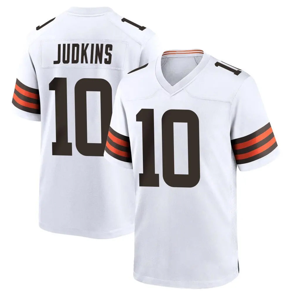 Kooe C.Browns #10 Quinshon Judkins Player White Home Game Stitched Jerseys