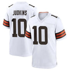 Kooe C.Browns #10 Quinshon Judkins Player White Home Game Stitched Jerseys