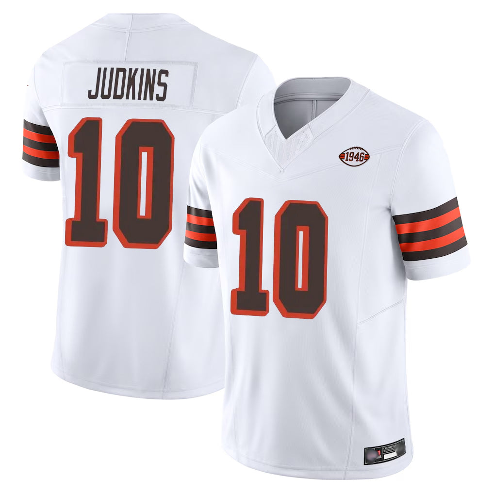 Kooe C.Browns #10 Quinshon Judkins Player White Limited Vapor F.U.S.E. Alternate Game Stitched Jerseys