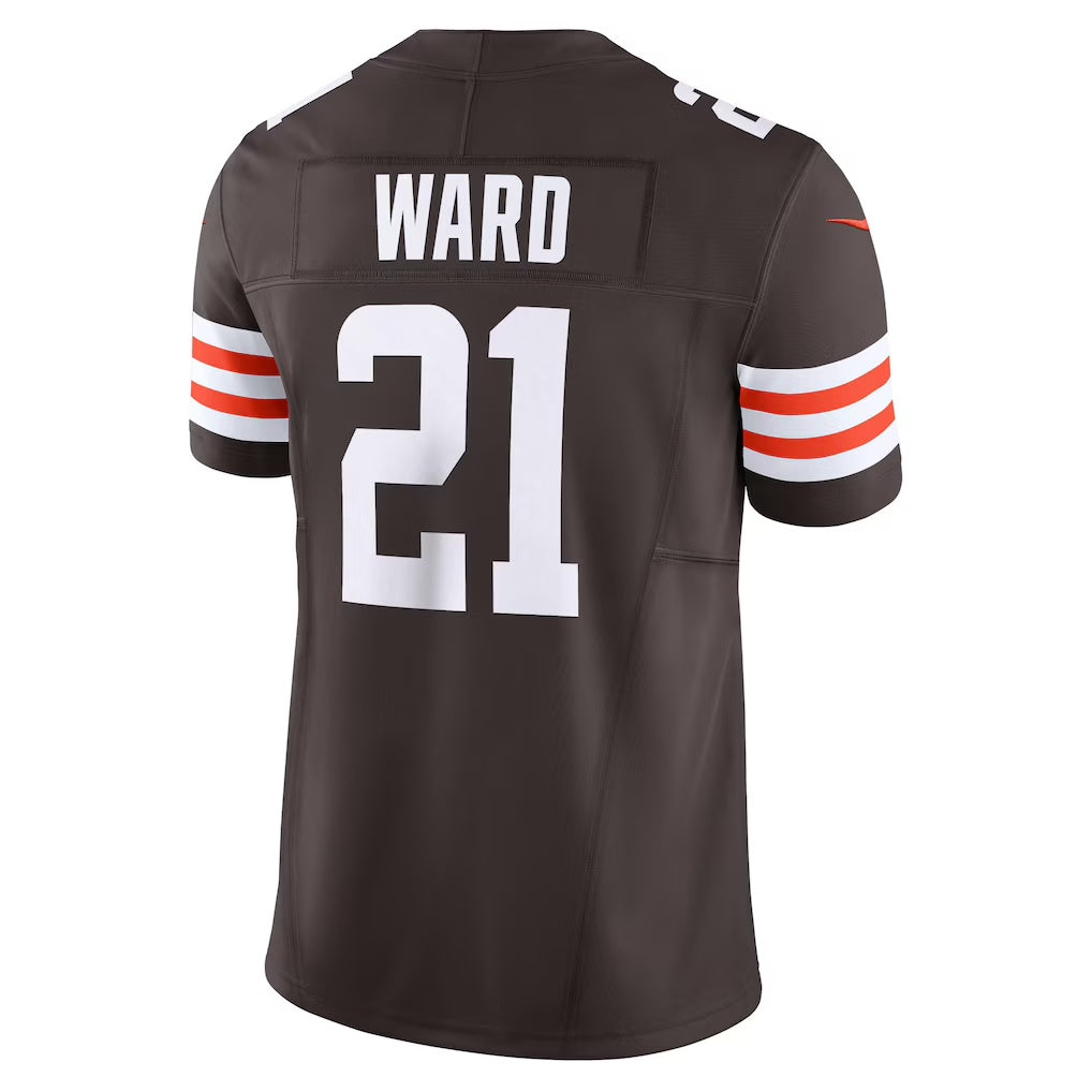 Kooe C.Browns #21 Denzel Ward Brown Vapor F.U.S.E. Limited Stitched Jerseys