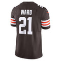 Kooe C.Browns #21 Denzel Ward Brown Vapor F.U.S.E. Limited Stitched Jerseys