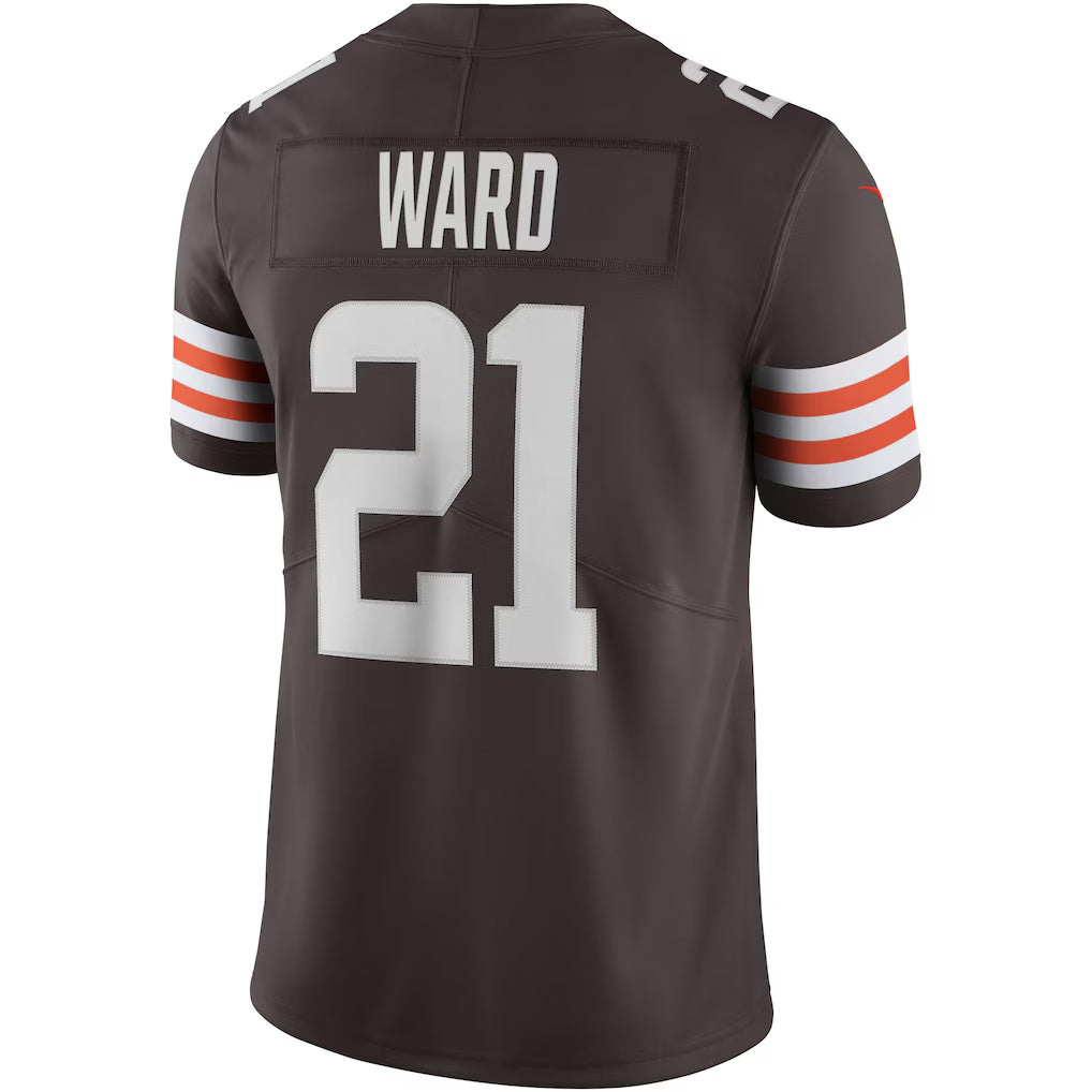 Kooe C.Browns #21 Denzel Ward Brown Vapor Limited Stitched Jerseys