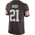 Kooe C.Browns #21 Denzel Ward Brown Vapor Limited Stitched Jerseys