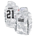 Kooe C.Browns #21 Denzel Ward Player Arctic Camo Salute to Service Hoodies Limited Game Stitched Jerseys