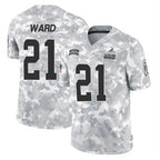 Kooe C.Browns #21 Denzel Ward Player Arctic Camo Salute to Service Limited Football Jerseys