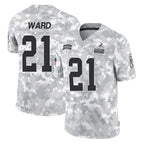 Kooe C.Browns #21 Denzel Ward Player Arctic Camo Salute to Service Limited Home Game Stitched Jerseys