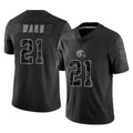 Kooe C.Browns #21 Denzel Ward Player Black Reflective Home Game Stitched Jerseys