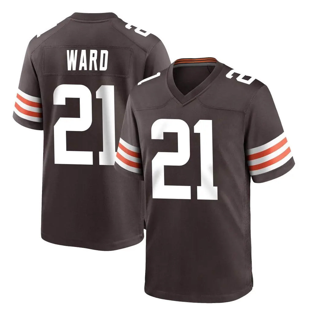 Kooe C.Browns #21 Denzel Ward Player Brown Home Game Stitched Jerseys