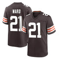 Kooe C.Browns #21 Denzel Ward Player Brown Home Game Stitched Jerseys
