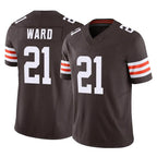 Kooe C.Browns #21 Denzel Ward Player Brown Vapor F.U.S.E. Limited Home Game Stitched Jerseys