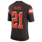 Kooe C.Browns #21 Denzel Ward Player Brown Vapor Limited Home Game Stitched Jerseys