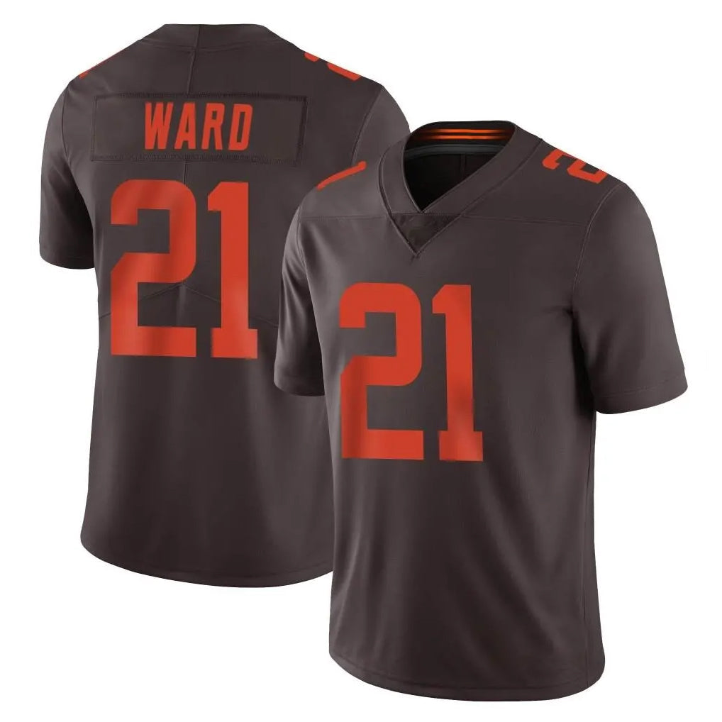 Kooe C.Browns #21 Denzel Ward Player Browns Color Rush Limited Home Game Stitched Jerseys
