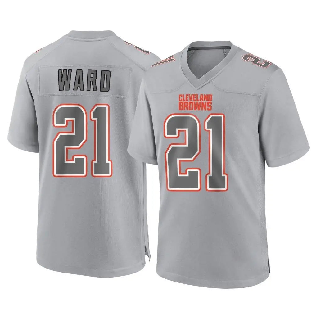 Kooe C.Browns #21 Denzel Ward Player Gray Atmosphere Fashion Game Stitched Jerseys