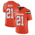 Kooe C.Browns #21 Denzel Ward Player Orange Alternate Vapor Untouchable Limited Home Game Stitched Jerseys