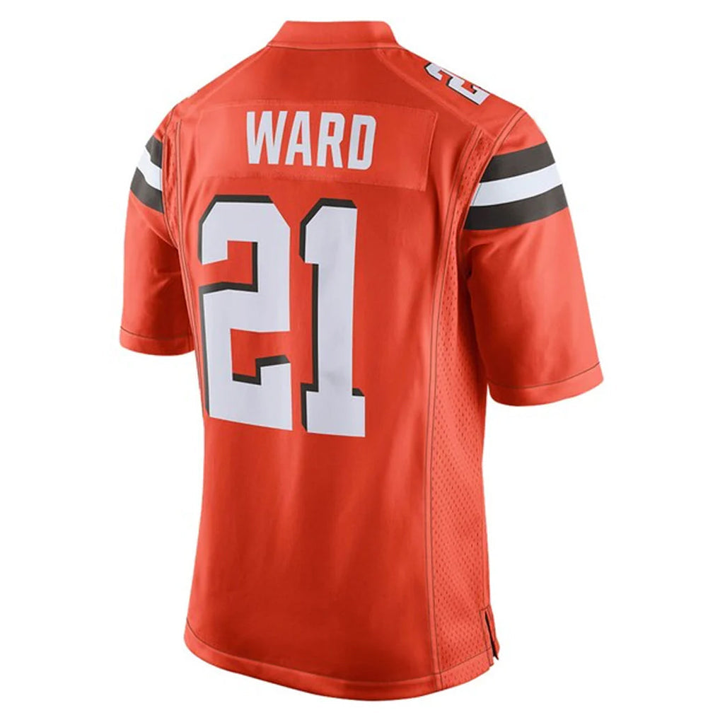 Kooe C.Browns #21 Denzel Ward Player Orange Vapor Limited Home Game Stitched Jerseys