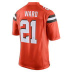 Kooe C.Browns #21 Denzel Ward Player Orange Vapor Limited Home Game Stitched Jerseys