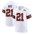 Kooe C.Browns #21 Denzel Ward Player White Alternate Home Game Stitched Jerseys