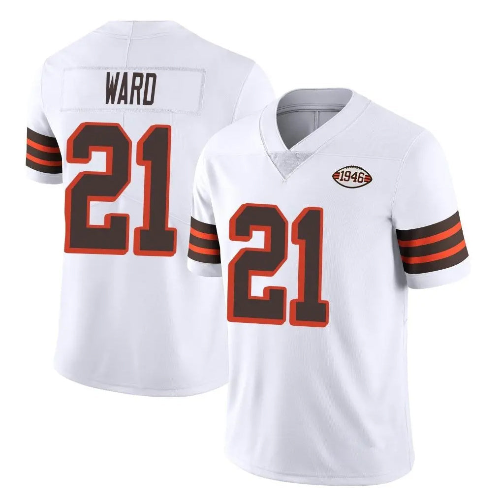Kooe C.Browns #21 Denzel Ward Player White Limited  Vapor 1946 Collection Alternate Game Stitched Jerseys