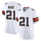 Kooe C.Browns #21 Denzel Ward Player White Vapor F.U.S.E. Limited Home Game Stitched Jerseys