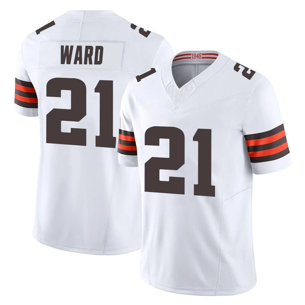 Kooe C.Browns #21 Denzel Ward Player White Vapor F.U.S.E. Limited Home Game Stitched Jerseys