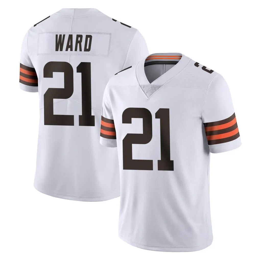 Kooe C.Browns #21 Denzel Ward Player White Vapor Untouchable Limited Home Game Stitched Jerseys