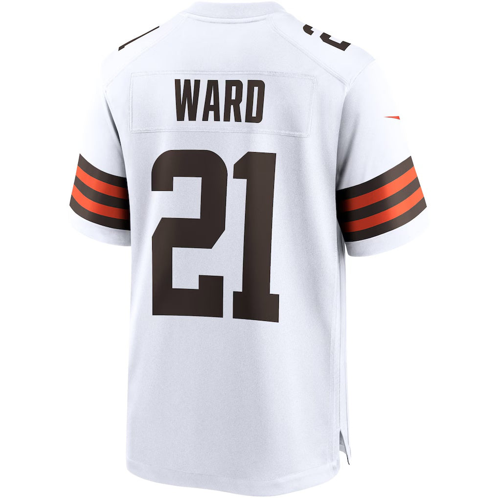 Kooe C.Browns #21 Denzel Ward White Game Stitched Jerseys