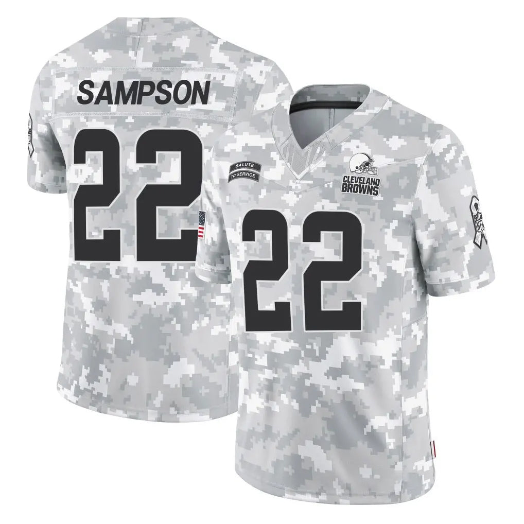 Kooe C.Browns #22 Dylan Sampson Player Arctic Camo Salute to Service Limited Home Game Stitched Jerseys