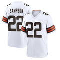Kooe C.Browns #22 Dylan Sampson Player White Home Game Stitched Jerseys