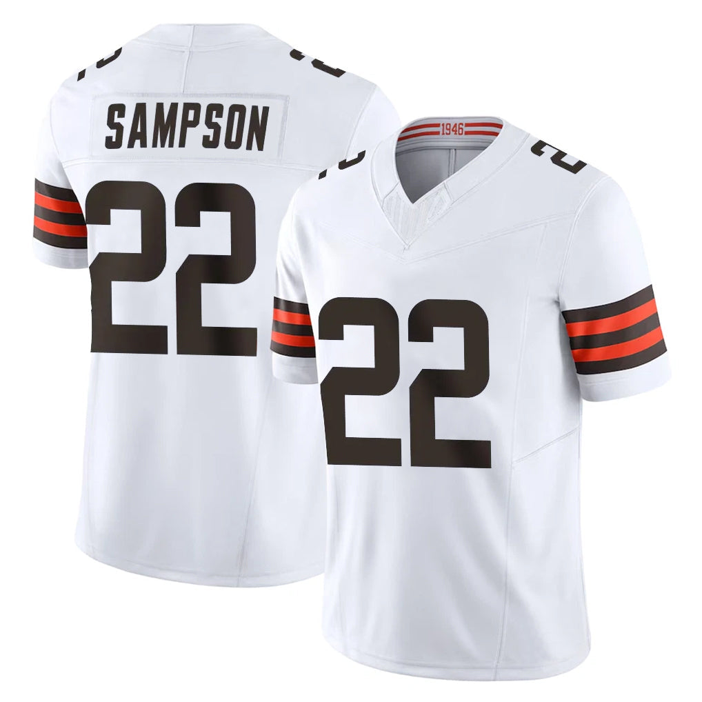 Kooe C.Browns #22 Dylan Sampson Player White Vapor F.U.S.E. Limited Home Game Stitched Jerseys