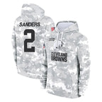 Kooe C.Browns #2 Shedeur Sanders Player Arctic Camo Salute to Service Hoodies Limited Game Stitched Jerseys