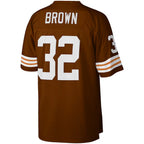 Kooe C.Browns #32 Jim Brown Mitchell & Ness Brown Big & Tall Retired Player Replica Stitched Jerseys