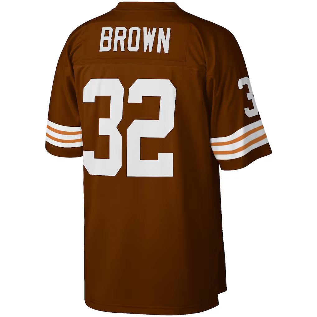 Kooe C.Browns #32 Jim Brown Mitchell & Ness Brown Big & Tall Retired Player Replica Stitched Jerseys