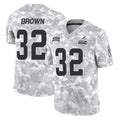 Kooe C.Browns #32 Jim Brown Player Arctic Camo Salute to Service Limited Home Game Stitched Jerseys
