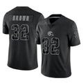 Kooe C.Browns #32 Jim Brown Player Black Reflective Home Game Stitched Jerseys