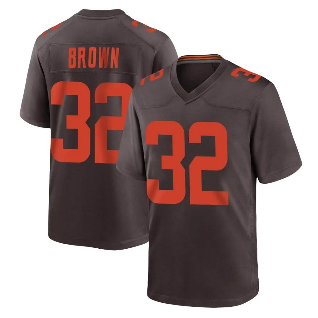 Kooe C.Browns #32 Jim Brown Player Brown Alternate Home Game Stitched Jerseys
