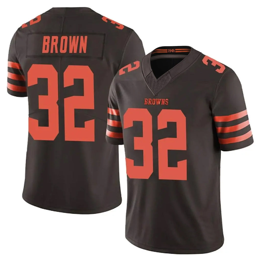 Kooe C.Browns #32 Jim Brown Player Brown Limited Vapor F.U.S.E. Alternate Game Stitched Jerseys