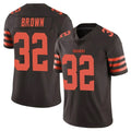 Kooe C.Browns #32 Jim Brown Player Browns Color Rush Limited Home Game Stitched Jerseys