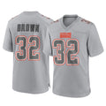 Kooe C.Browns #32 Jim Brown Player Gray Atmosphere Fashion Game Stitched Jerseys