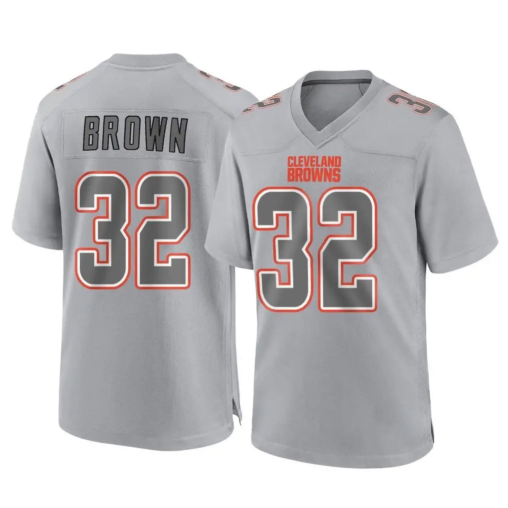 Kooe C.Browns #32 Jim Brown Player Gray Atmosphere Fashion Game Stitched Jerseys