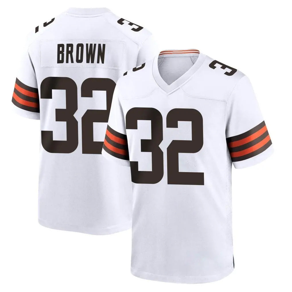 Kooe C.Browns #32 Jim Brown Player White Home Game Stitched Jerseys